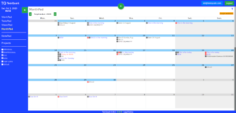 TaskQuark Monthpad screenshot