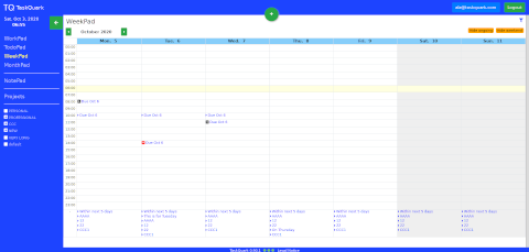 TaskQuark Weekpad screenshot