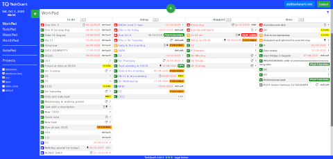 TaskQuark Workpad screenshot